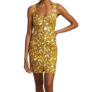 FARM Rio - White Spotted Bananas Mini Dress - Size Medium